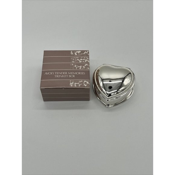 COPY - Vintage 1987 Avon Tender Memories Trinket Jewelry Box Silver & Pink New - Picture 4 of 5